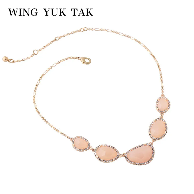 Wing yuk tak модная цепочка из сплава ожерелье 2018 Трендовое розовое акриловое