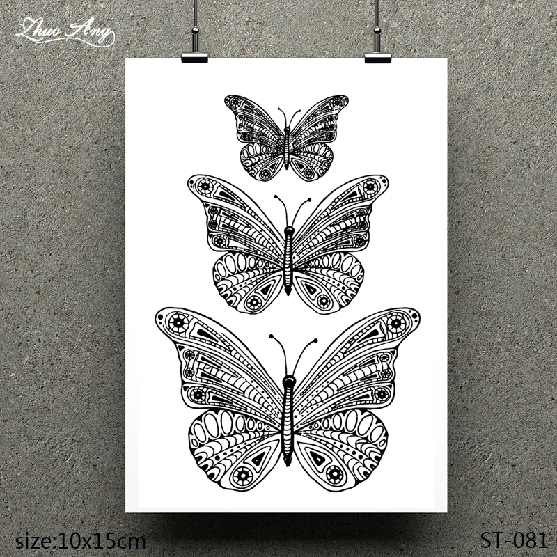 

ZhuoAng Three Butterfly Pattern Design Clear Stamp / Scrapbook Rubber Stamp / Craft Clear Stamp Card / Seamless Stamp