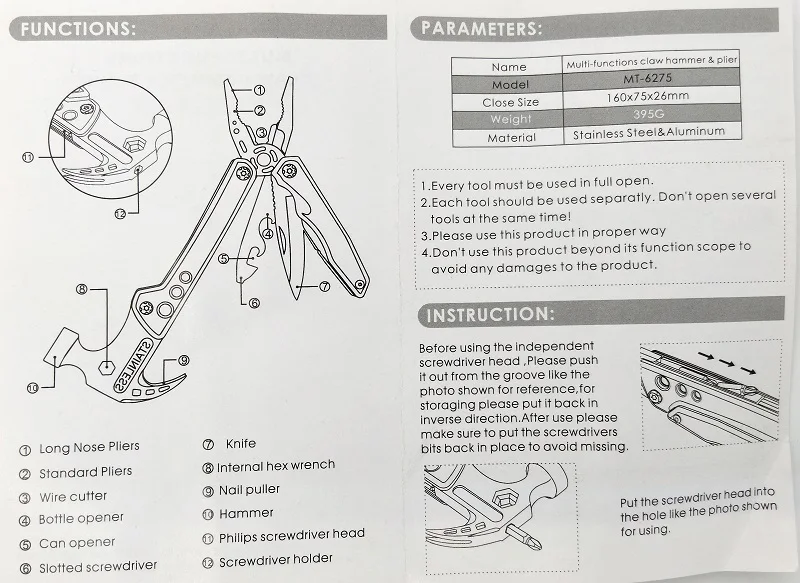 Acampamento ao ar Chave de Fenda Multifuncional Martelo Alicate Dobrável Multitools Livre Multi Ferramenta Edc Engrenagem Bits Prego Extrator Faca Abridor 17 Cheap Ferram. atividade ar livre