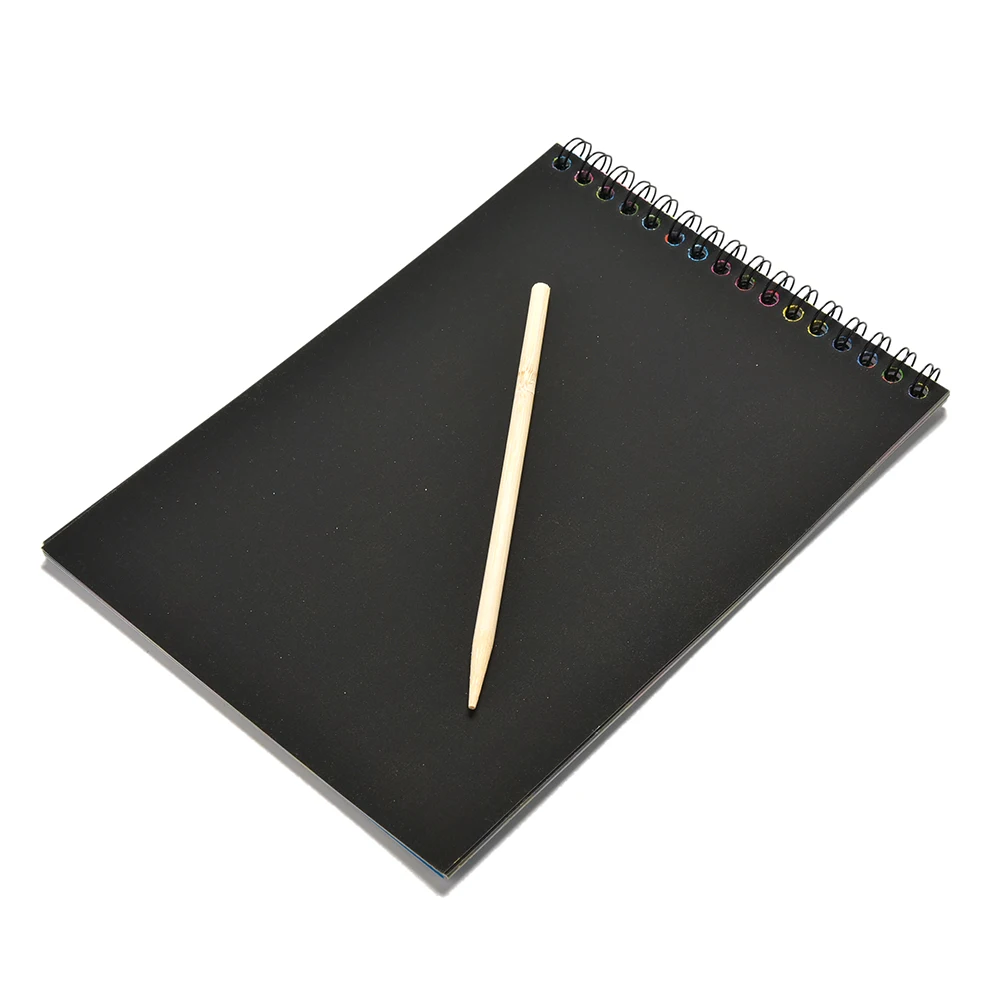 

1PCS Funny Drawing Book Scratch Graffiti Magic Note Sketch Black Cardboard Books For Kids Toy School Supplies 20cm * 14cm