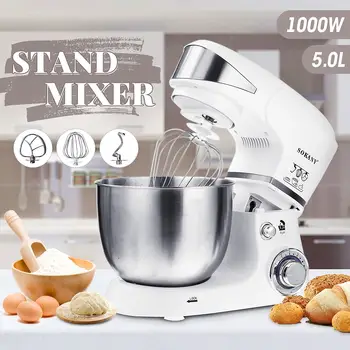 

1000W 5L Kitchen Food Stand Mixer 6 speed Stainless Steel Bowl Egg Whisk-Blender Dough Mixer Maker Machine Kitchen Cooking Tools