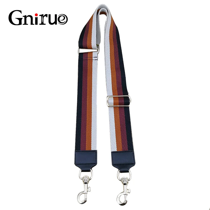 

140CM DIY Replacement Detachable Shoulder Straps Colorful Jacquard Canvas Handbag Handles Long Belts Gold Buckle Bag Accessories