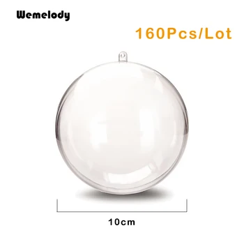 

DHL Plastic Acrylic Transparent clear ball 100mm 160pcs Romantic Design Xmas Decorations Clear Bauble Ornament