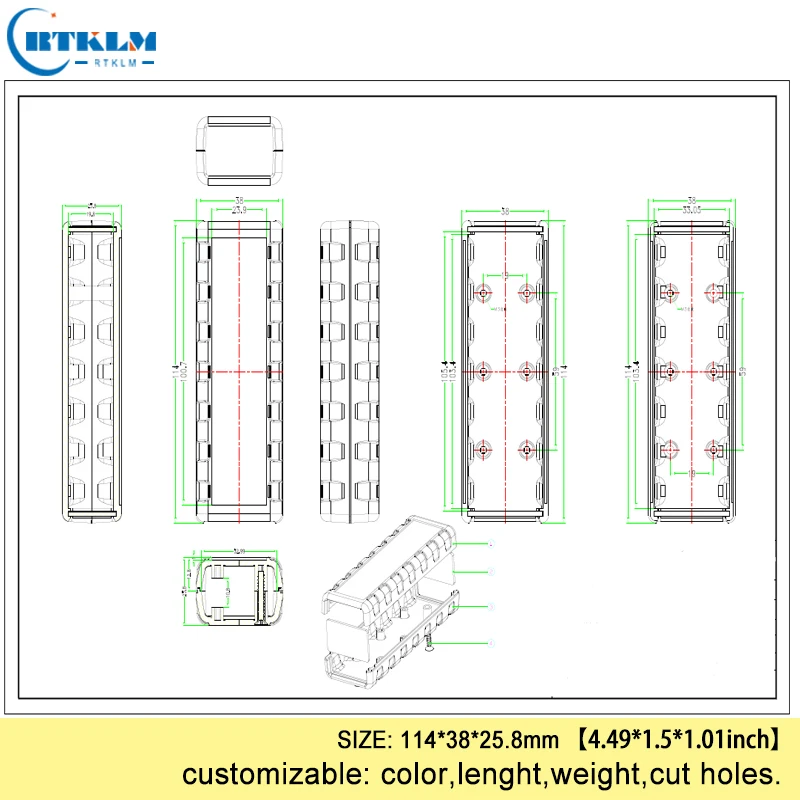 Корпус из АБС-пластика, электрическая коробка, DIY корпус динамика, чехол для инструмента, электрическая коробка, настольная распределительная коробка 114*38*25,8 мм