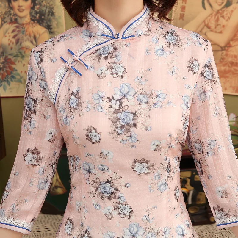 New improved version of cheongsam dress girl young Chinese Hanfu female two-piece Chinese style elegant long section Size S-3XL