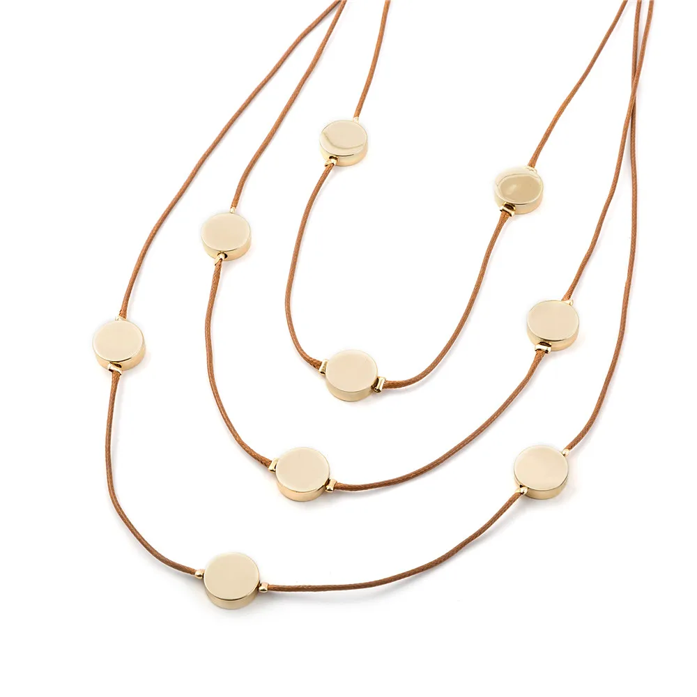 Buy Metal Multi ropes Round Necklace Jewelry Women New