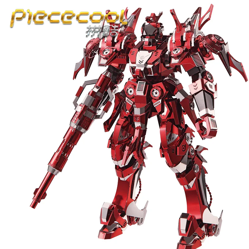 

Piececool 3D Metal Puzzle Figure Toy Red Thunder warrior Robot model Educational Puzzle 3D Models Gift Jigsaw Toys For Children