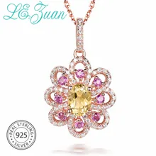 L& zuan 925 пробы серебро натуральный 0.82ct цитрин желтый камень ожерелье и кулон для женщин с серебряной цепочкой Рождественский подарок