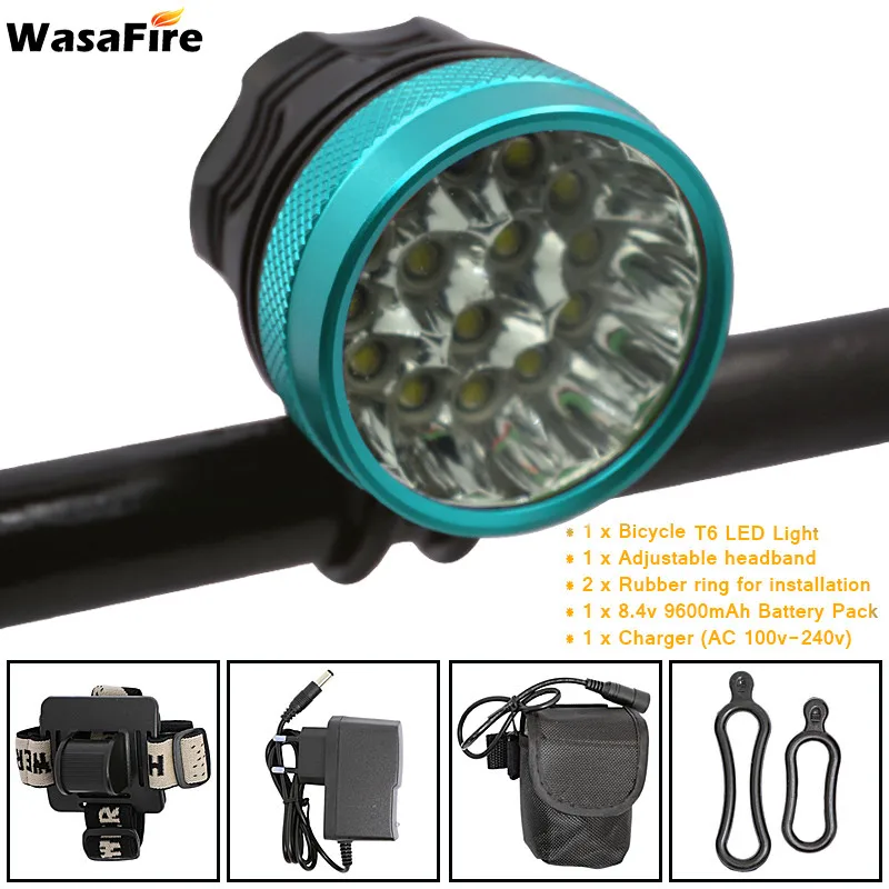 Flash Deal WasaFire Waterproof 15*T6 LED Bicycle Light 25000lm luz bicicleta farol Bike front Light Head Lamp cycle lights led Flashlight 14