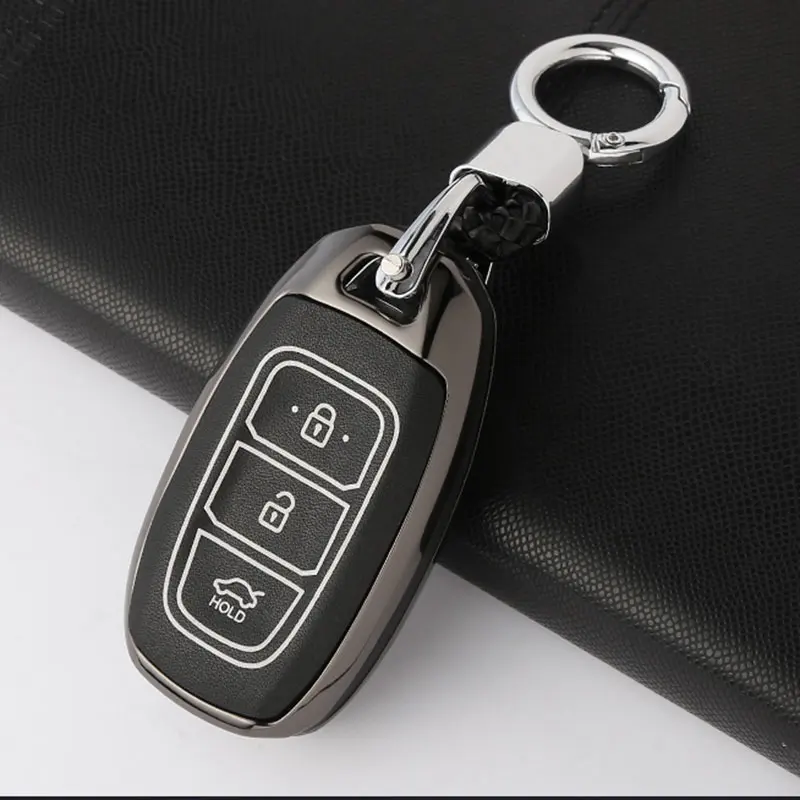 Цинковый брелок для автомобильных ключей, чехол для ключей для hyundai i30 Ix35 Solaris Azera Elantra величие Ig акцент Santa Fe Verna крышка