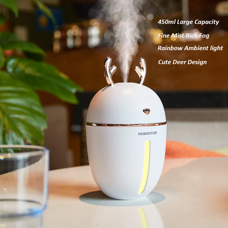  450ML Air Humidifier USB Aroma Essential Oil Diffuser For Home Office Aromatherapy Humidificador Di