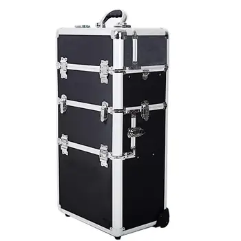 

Professional Pull-type Makeup Large Portable Multi-layer Cosmetic Organizer Case Aluminum Alloy Beauty Tool Storage Case