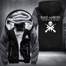 2018 Iron Maiden font b Men s b font Long Sleeve Jacket Adult Thicken Hoodie Zipper