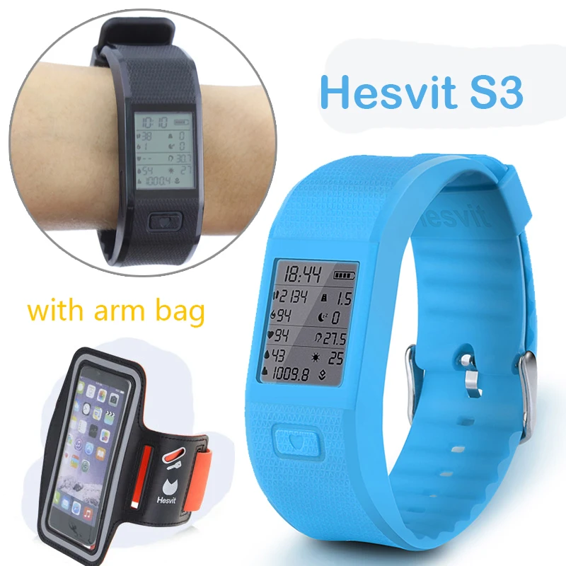 Hesvit S3 Bluetooth Smart Band Sport Fitness Bracelet Pedometer Heart Rate Sleep Monitor Data Reminder Wristband