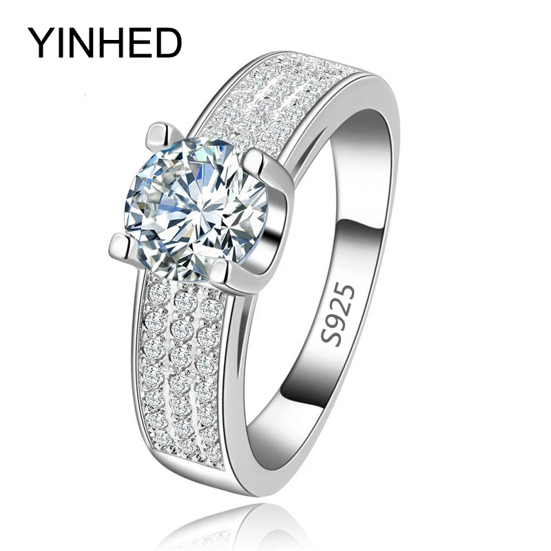 Brand Luxury Silver Ring Pave Zircon For Lady Wedding Party Gift Hot 925 Jewelry Brand Luxury Silver Ring Pave Zircon For Lady Wedding Party Gift Hot 925 Jewelry