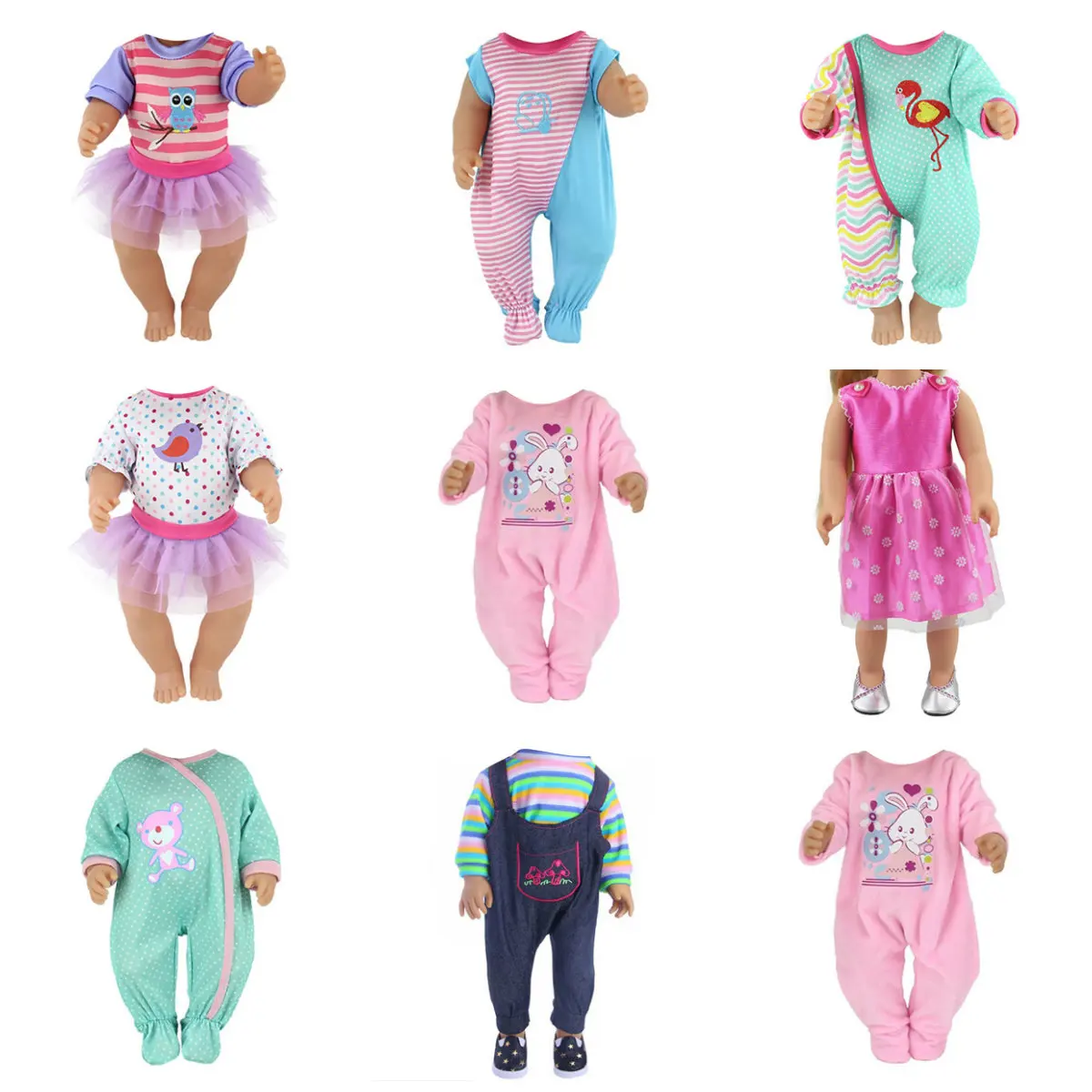 

Multi Styles Choose Fashion Jumpsuits Clothes Wear Fit For 43cm Baby Doll Children Best Birthday Gift(Only Sell Clothes)