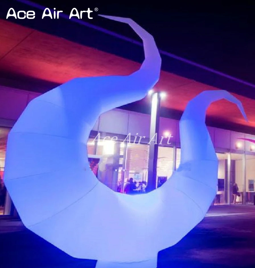 Led освещенные надувные декорации для сцены надувная птица художественная модель, спиральный чехол улитки/оболочки для вечерние, события