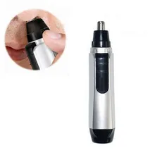 2 in1 Водонепроницаемый Deluxe серебристый+ черный растительность на лице Борода триммер для носа и ушей бритвы грумера, клипер, очиститель