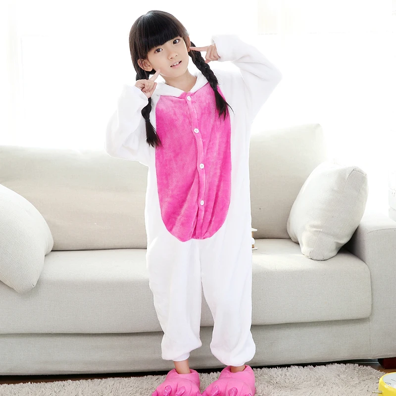 Kigurumi/зимние пижамы для детей Детский костюм с единорогом девочек одежда сна