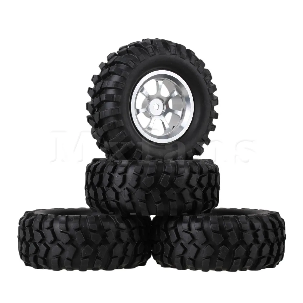 

Mxfans 4 x RC 1:10 Rock Crawler Car Simulation Tire & Alloy 7-Spoke Wheel Rim