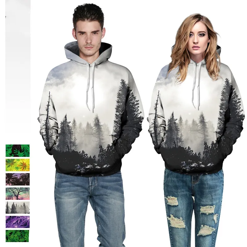 

7 Style Fog Forest Weed Leaf Print 3d Hoodies Men Women Funny Sweatshirts Autumn Winter Hooded Hip Hop Pullover Dropship