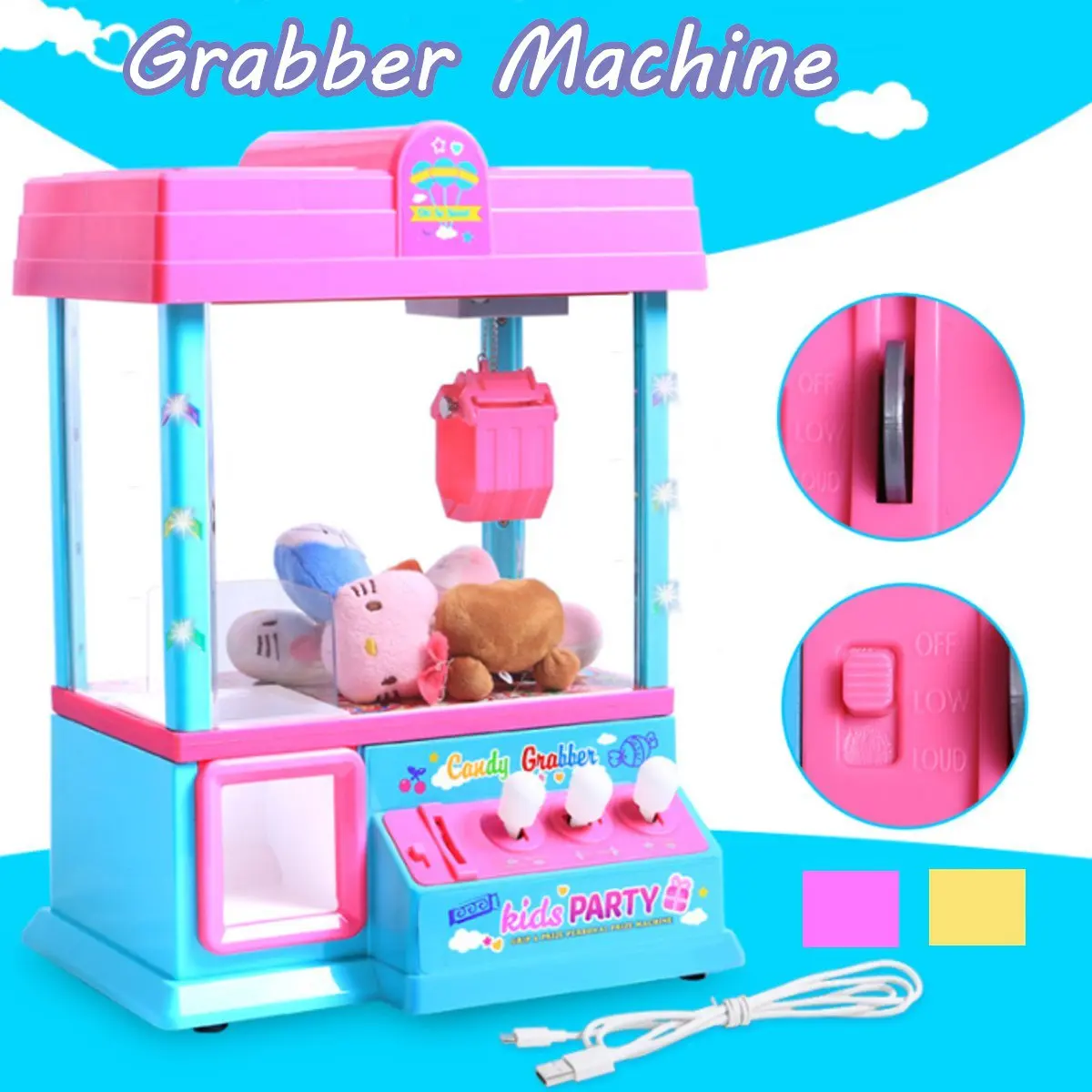 

Coin Operated Games Grabber Doll Machine Carnival Style Vending Arcade Claw Candy Doll Prize Game Kid toy birthday Gift