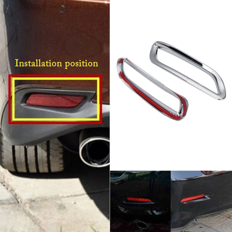 2pcs/set Chrome Rear Tail Fog Light Frame Cover Trim For Toyota Camry 2018