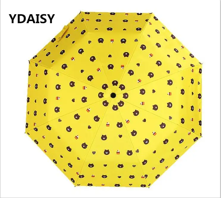

YDAISY The new 2017 brown bear cartoon sun umbrella folding umbrella childrenumbrella