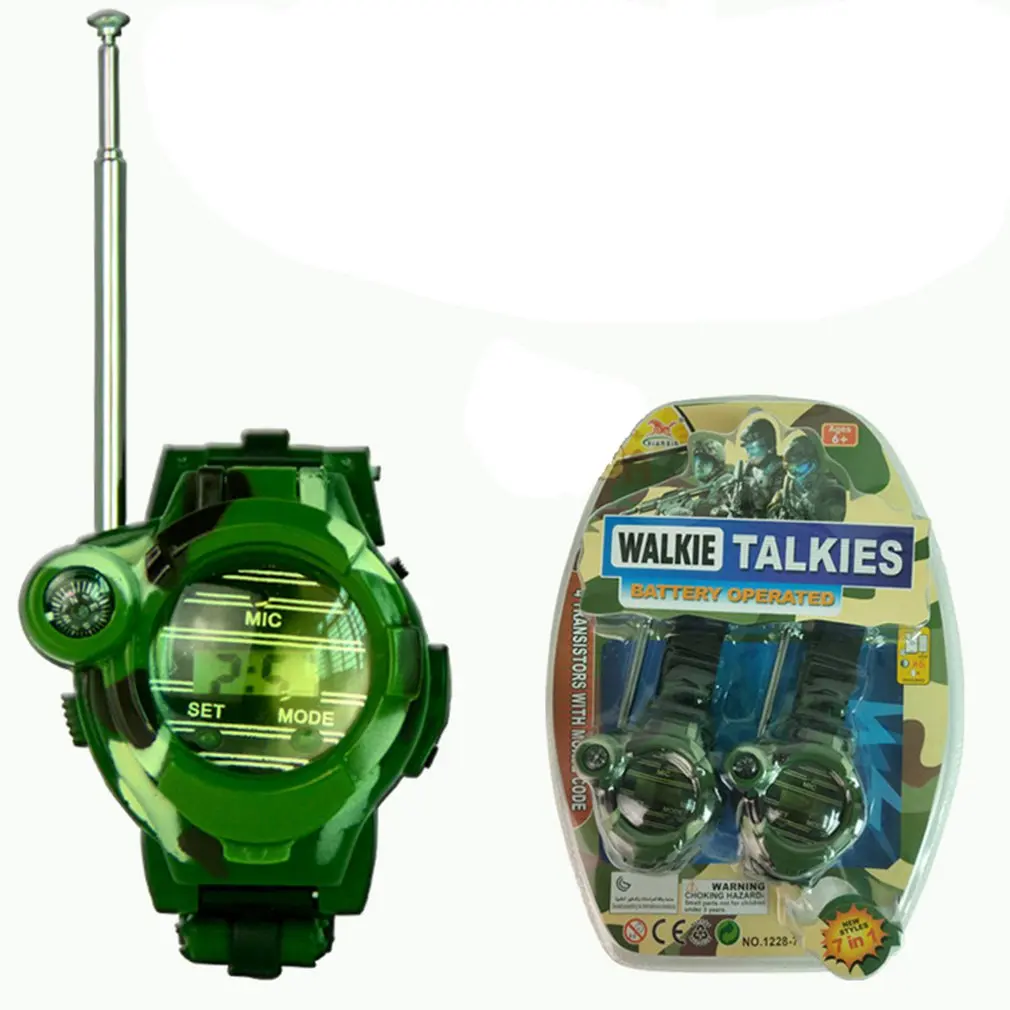 2 шт. Walkie Talkies Часы игрушки для детей 7 в 1 Камуфляж 2 пути радио мини Walky Talky Interphone часы детские игрушки