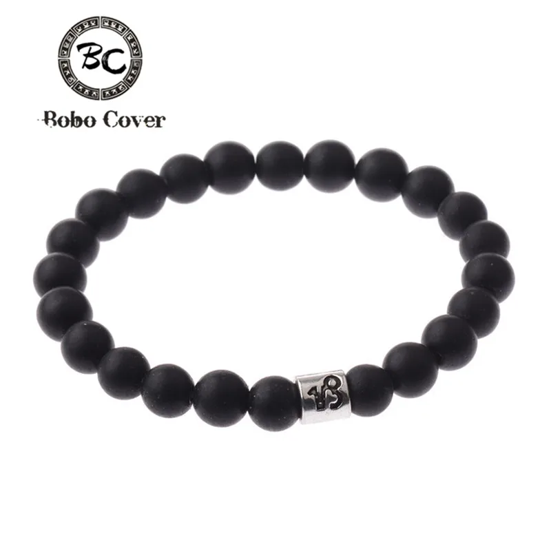 

12 Zodiac Signs Beads Bracelets Handmade Vintage LMatte Stone Beads Elastic Bracelets Jewelry For Men Women Charm Jewelry 2017
