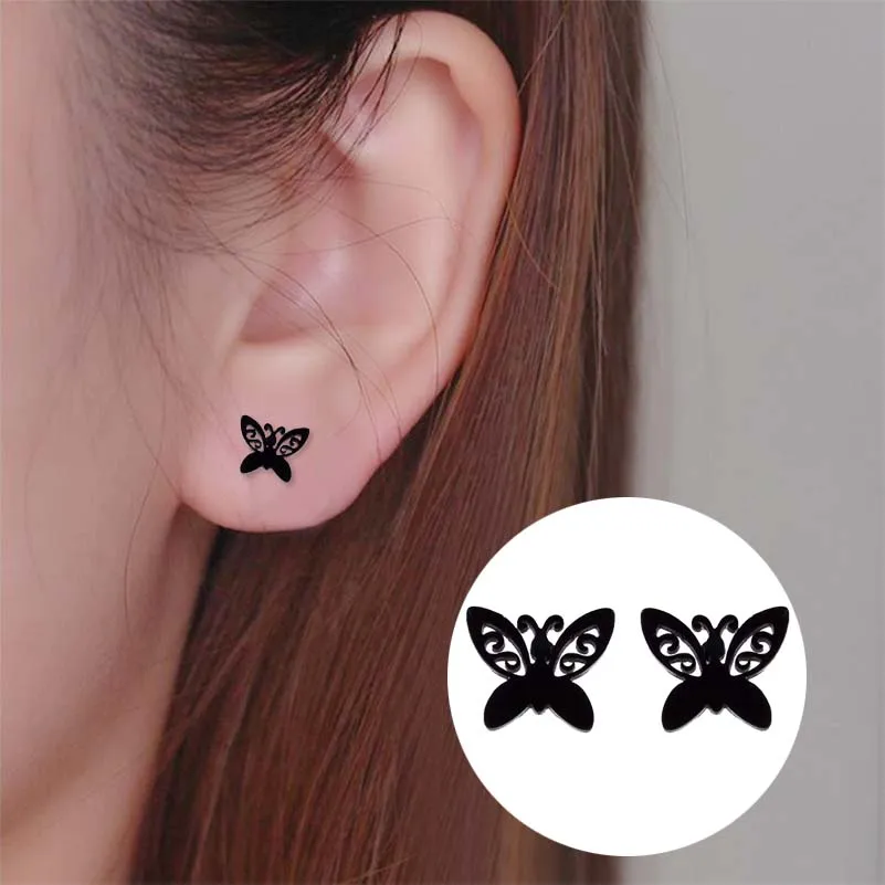 Yiustar серьги бабочки с миньонами безопасные гвоздики для женщин Bijoux achier Inoxydable Femme