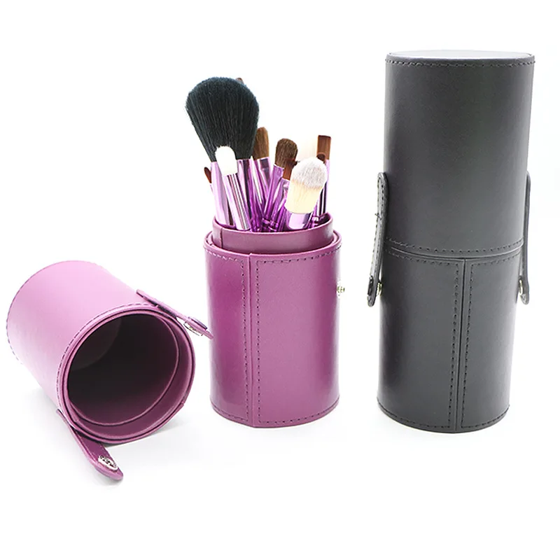 12pcs Professional Complete Travel Makeup Brushes Holder Tube