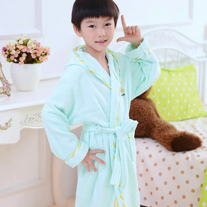 Банные халаты, детская одежда для сна с капюшоном, халат для девочек и мальчиков, розовые, синие, зеленые пижамы Roupao, детский банный халат, купальное полотенце для девочек и мальчиков, халаты