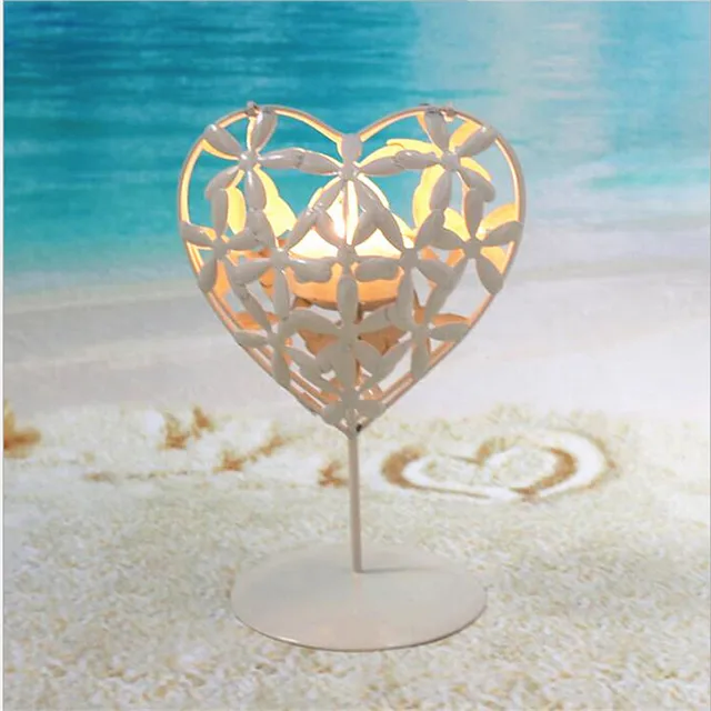 Metal heart shape candle holder home decorative bar iron candlestick festival candleholder