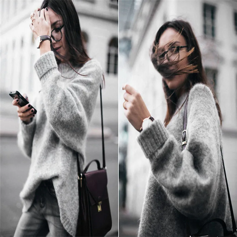 HOT sell sweaters fashion 2018 women high quality Long Sleeve Tops Sweater Casual Loose Knitwear Pullover invierno A29#N (5)