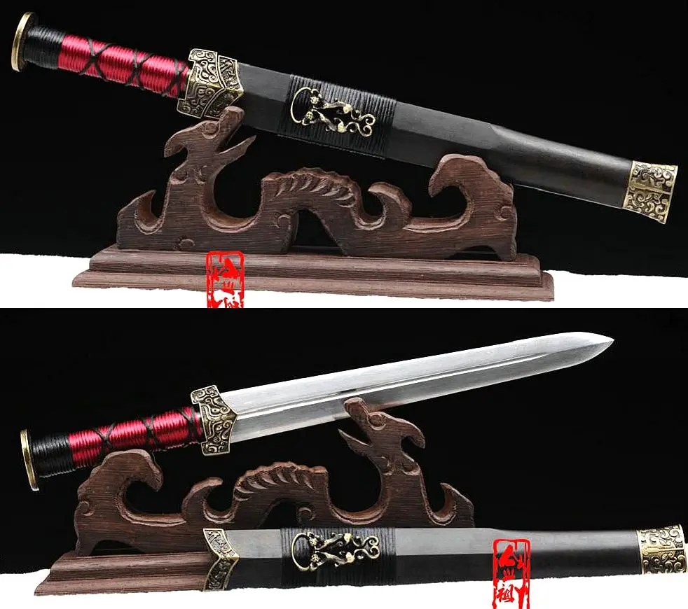 Battle Ready Damascus Stee Blade Double edge Sharp Chinese Han Dynasty