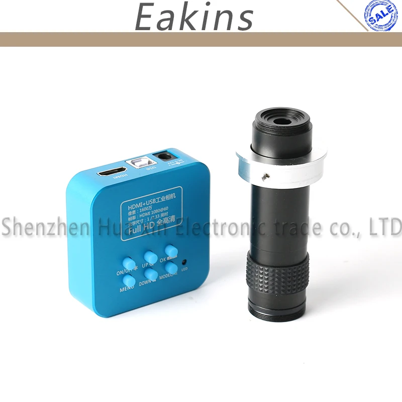 

16MP Full HD 1080P 60FPS HDMI USB HD Output Industry Microscope+1X-100X Zoom C-mount Lens 18CM Working Distance