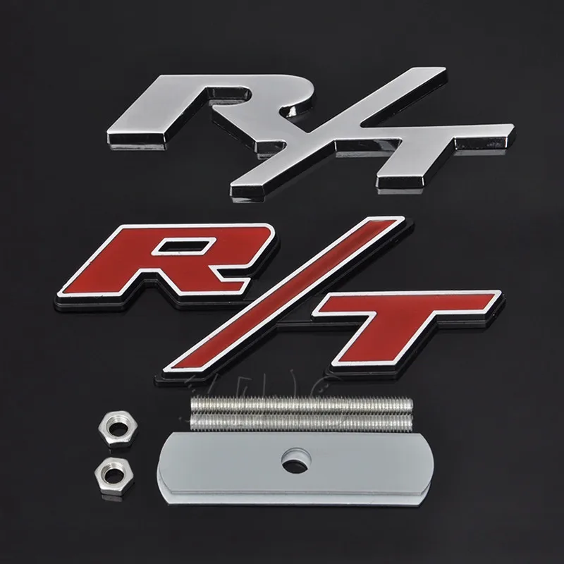 1Pcs Car Metal Large Silvery SRT Auto Body Rear Trunk Lid Sticker Badge Emblems