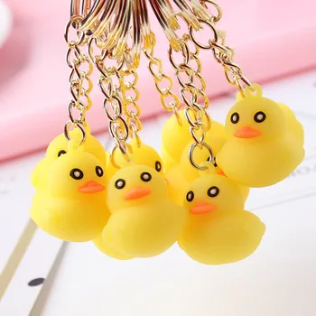 

3 Pc Creative Cute Yellow Rubber Duck Ducky Duckie Keychain Bag Pendant Keyring for Girls Figure Toy