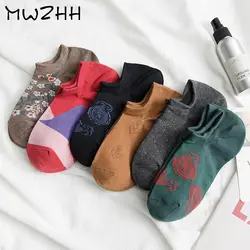 MWZHH 2019 сезон: весна-лето новые стили для мужчин красочные носки башмачки 6 пар/лот Европа и Америка высокое качество хлопковые