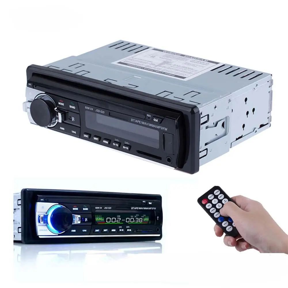  Registered Car Radio V2.0 Car Audio Stereo In-dash 1 Din FM Aux Input Receiver 12V Bluetooth SD USB MP3 MMC WMA Car Radio Player 