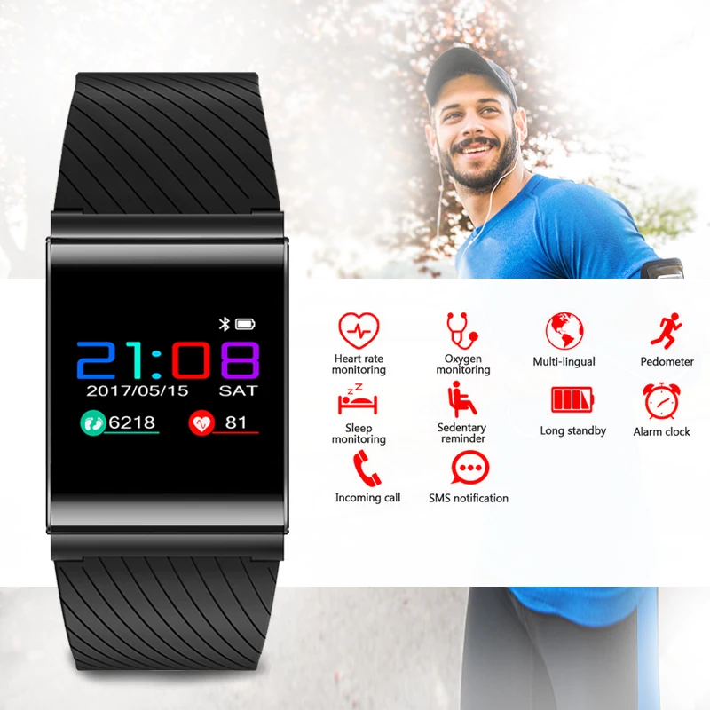 

Smart Bracelet Color Smart Wristband Bluetooth Smart Watch Heart Rate Monitor Smart Band Pedometer for IOS Android Phone