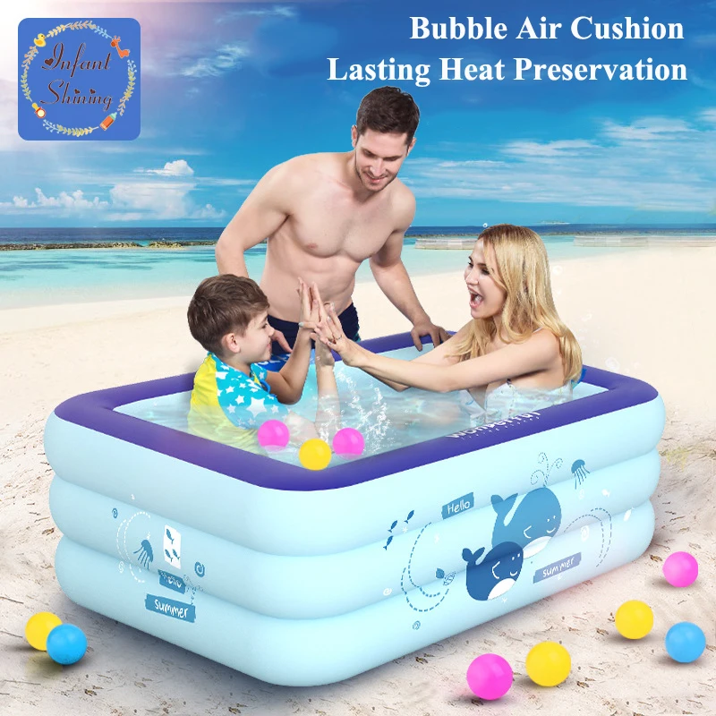 

Infant Shining 1.2M Swimming Pool Children's Inflatable Swimming Pool PVC Cartton Pattern Independent Layering Insulation Pool