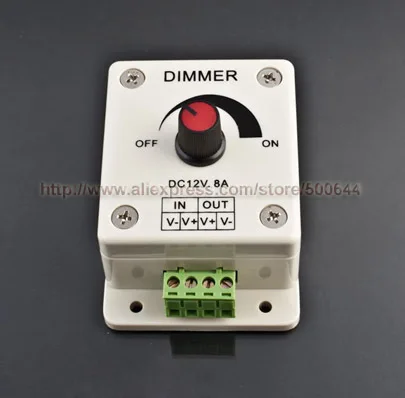 

DC 12V 8A LED Light Dimmer Switch Light Modulator Adjustable Bright LED Controller & 50PCS/Lot DHL/UPS/FEDEX/EMS Free Shipping