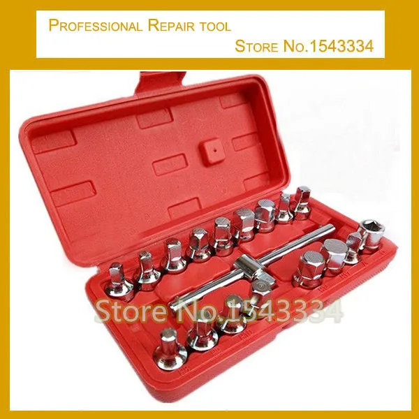 

18pcs Oil Drain Plug Key Set Hexagon Socket Kit Auto oil change tool
