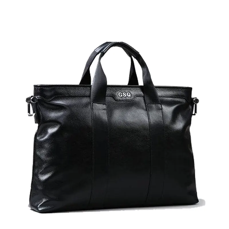 

Cross-section business leather men portable shoulder single layer of leather briefcase