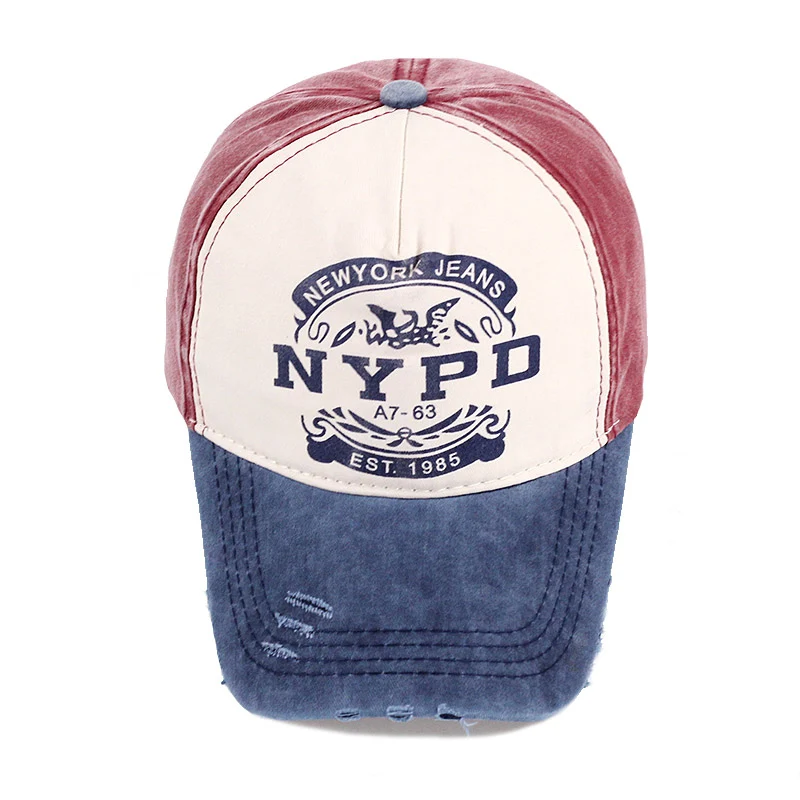 Fashion Unisex Baseball Cap NYPD Letter Pattern Women Washed Old Style Caps Men Leisure Sport Cotton Washed Hip Hop Hat CP0252 (2)