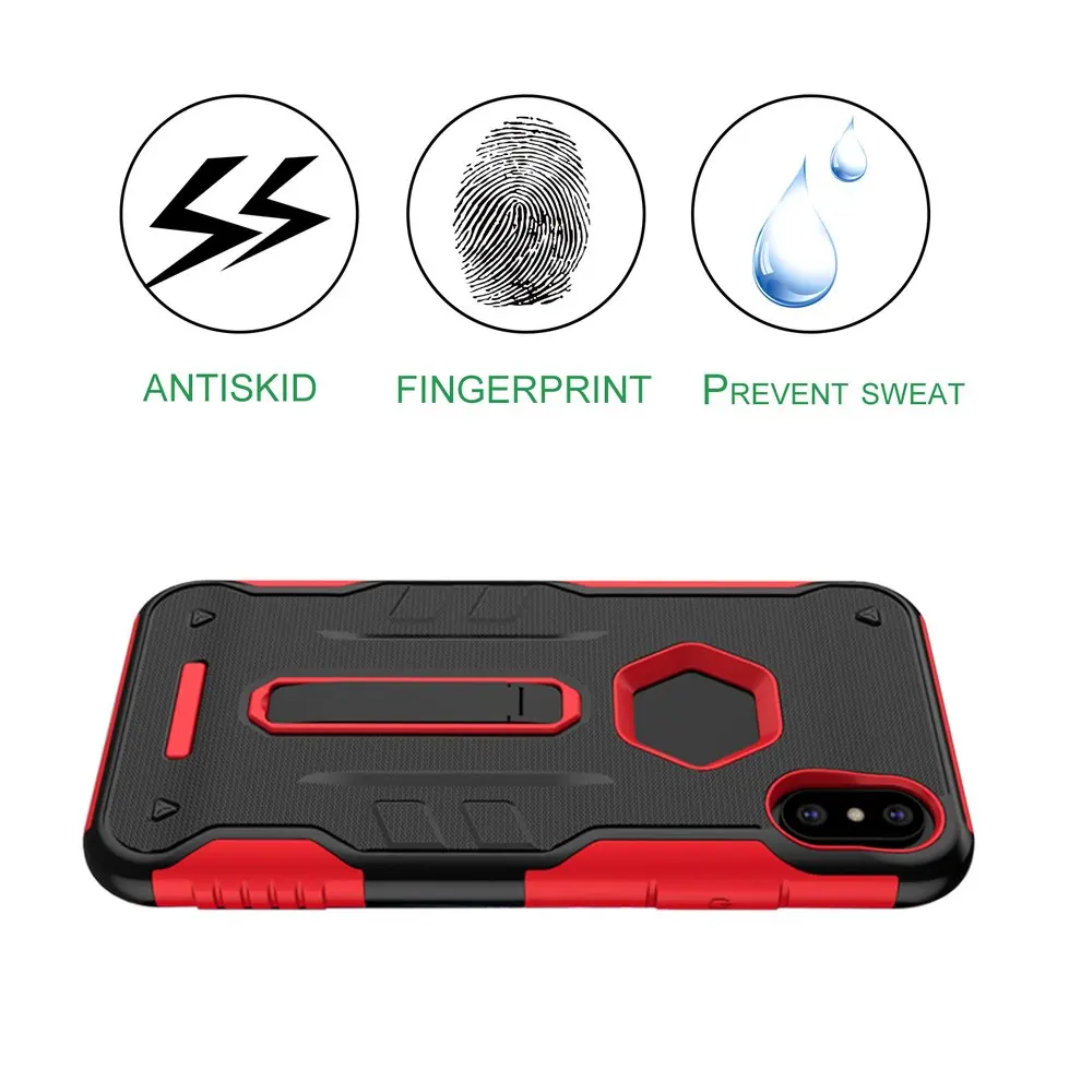 

2pcs 2-in-1 Phone Shell Phone Protection With Stand Support Holder For iPhone X