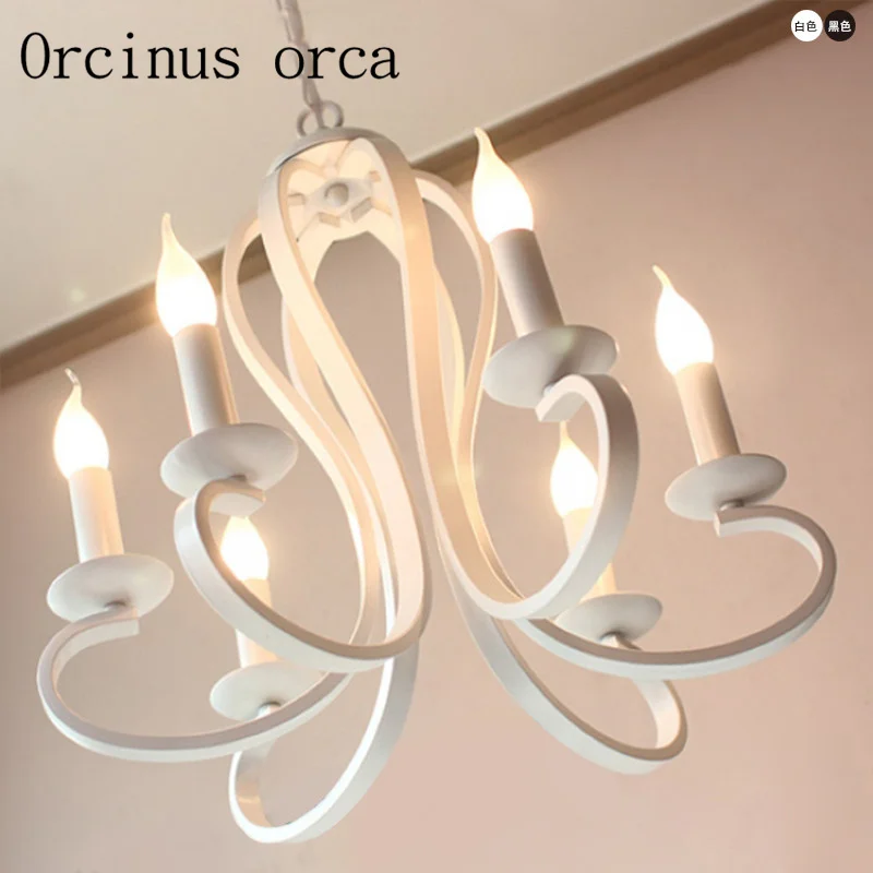 Корейский сад свеча люстра Средиземноморский железный светильник белый простой