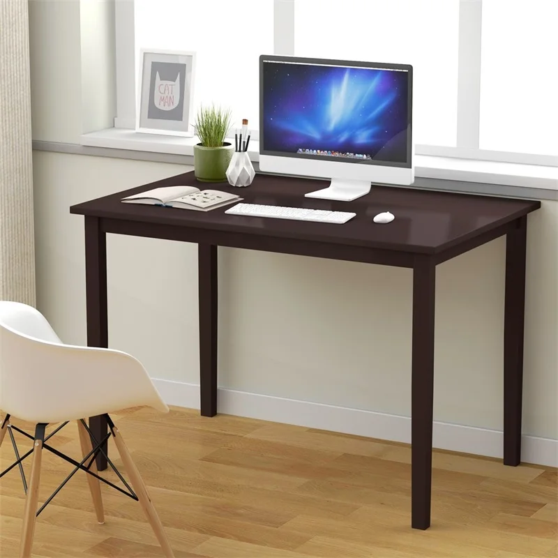 

High Quality Premium MDF Pine Wood Modern Rectangle Dining Table with Foot Pads Wooden Legs Coffee Table Computer Desk HW58751
